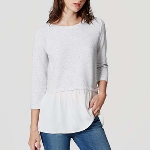 Petite Mixed Media Peplum Top by LOFT